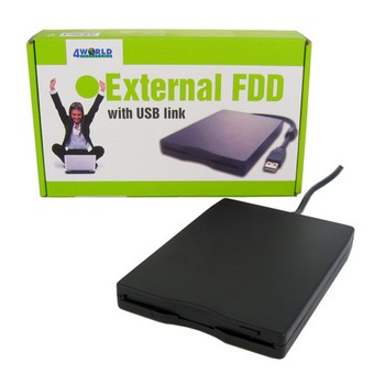 disketová jednotka 4World 3.5" USB, externí, černá