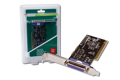 přídavné porty Digitus 2xCOM+LPT PCI, low profile