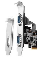 přídavné porty AXAGON 2xCOM PCIe (2x9pin), low p.