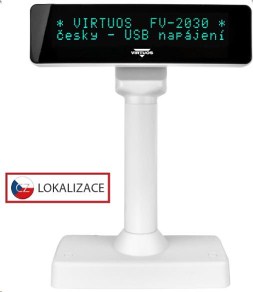 cenový displej VFD FV-2030W 2x20zn.,USB,9 mm,bílý